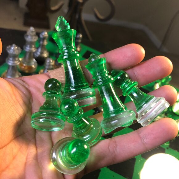 Resin Chess Set - Green and Black