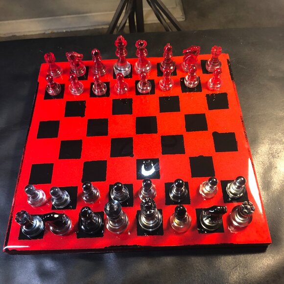 Resin Chess Set - Red Cherry