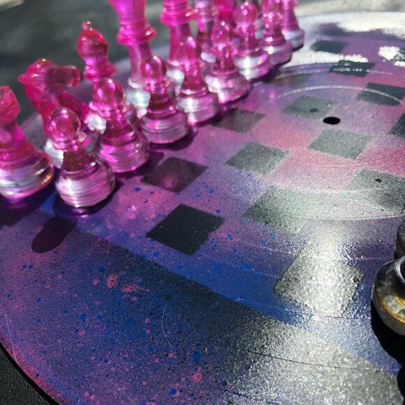 Vinyl Chess Set - Galaxy Purple