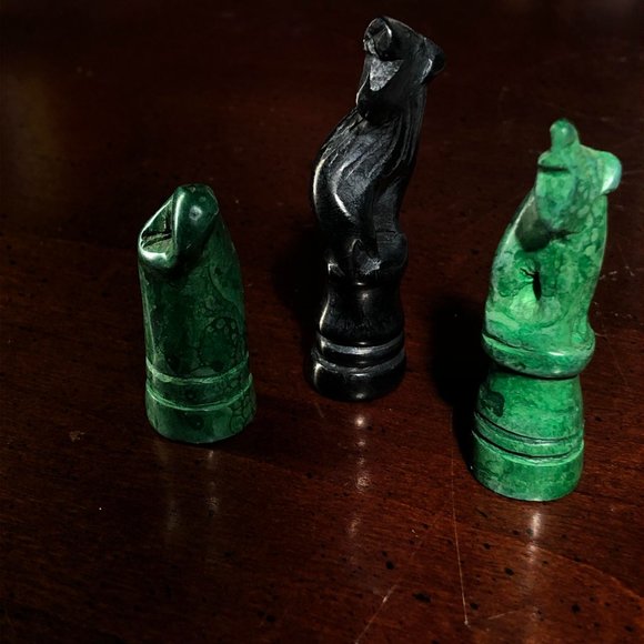 African Vintage Chess Set - Chill Green Chess Board