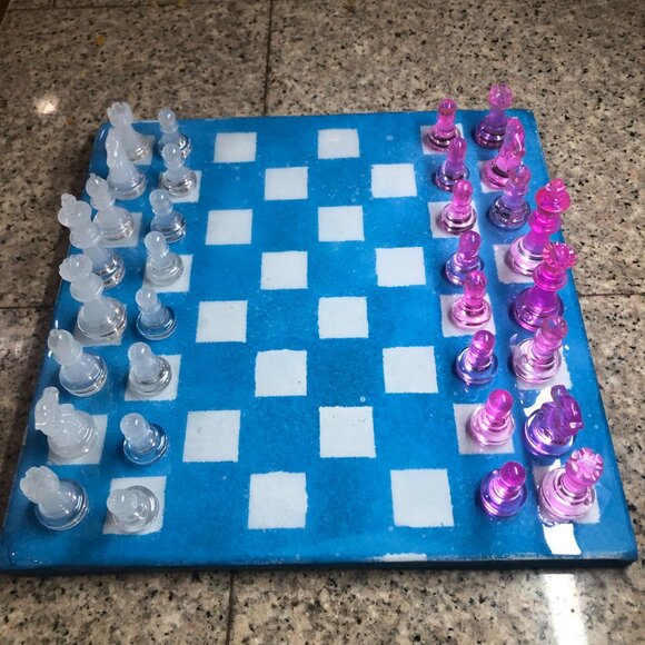 Resin Chess Set - Blue Sky Edition