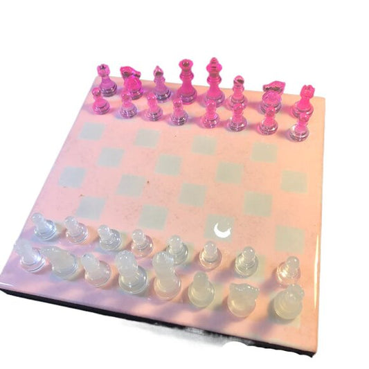 Resin Chess Set - Light Pink