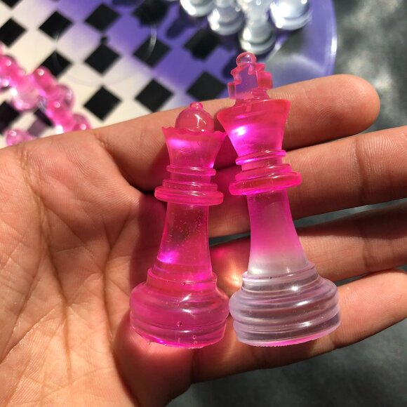 Vinyl Chess Set - Purple and White