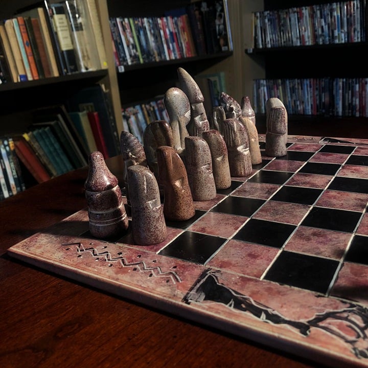 African Vintage Chess Set - Large Royal Chess Board