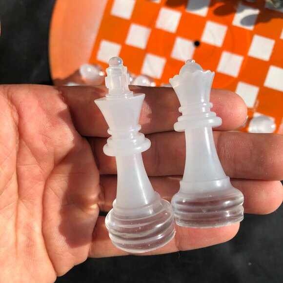 Vinyl Chess Set - Spotted Orange