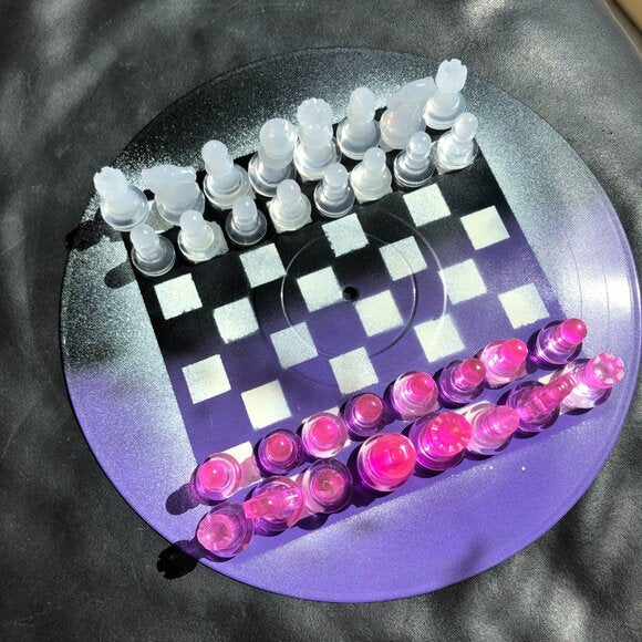 Vinyl Chess Set - Purple and Black