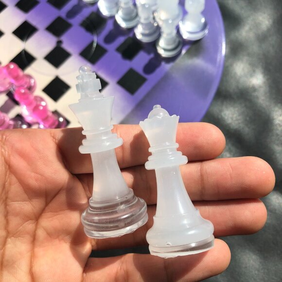 Vinyl Chess Set - Purple and White