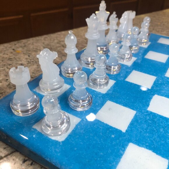 Resin Chess Set - Blue Sky Edition