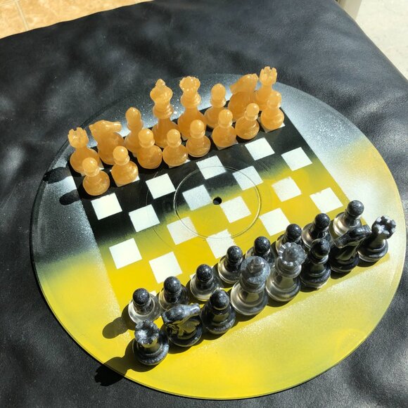 Vinyl Chess Set - Yellow and Black