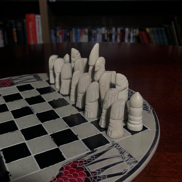 African Vintage Chess Set - White Chess Board