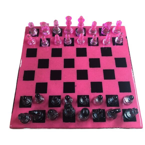 Resin Chess Set - Hot Pink