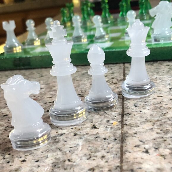 Resin Chess Set - Green Forest