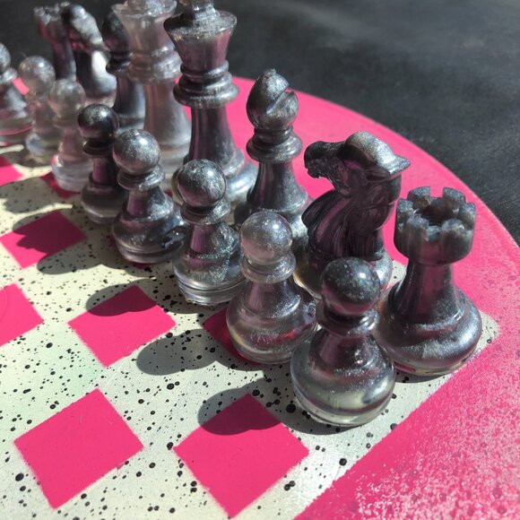 Vinyl Chess Set - Royal Pink