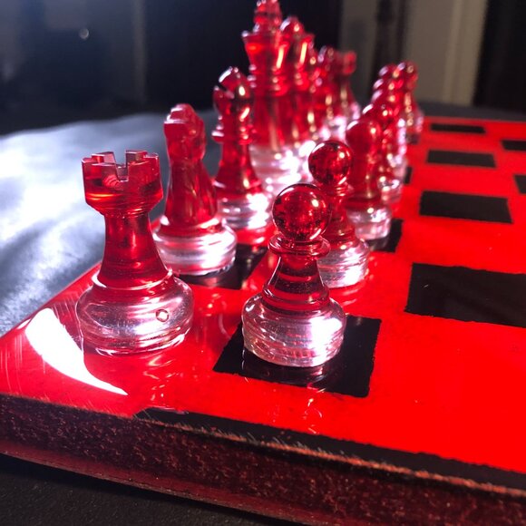 Resin Chess Set - Red Cherry