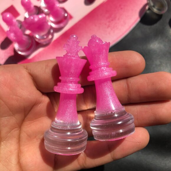 Vinyl Chess Set - Speckled pink