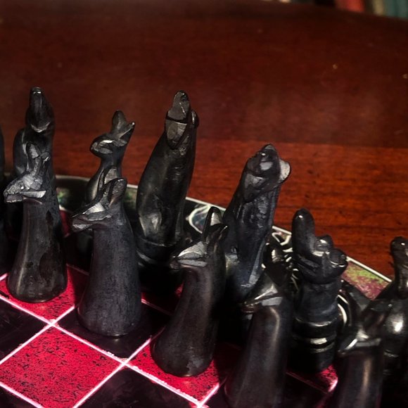 African Vintage Chess Set - Kenyan Chess Board