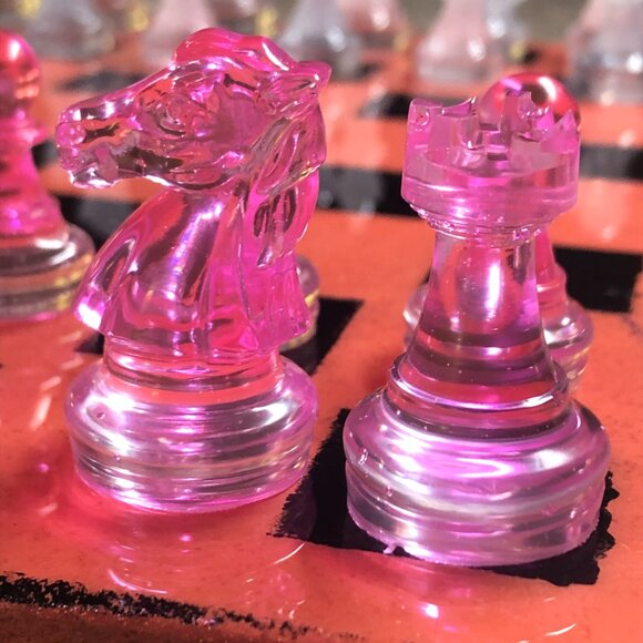 Resin Chess Set - Premium Pink