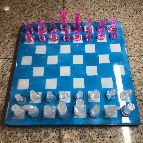 Resin Chess Set - Blue Sky Edition