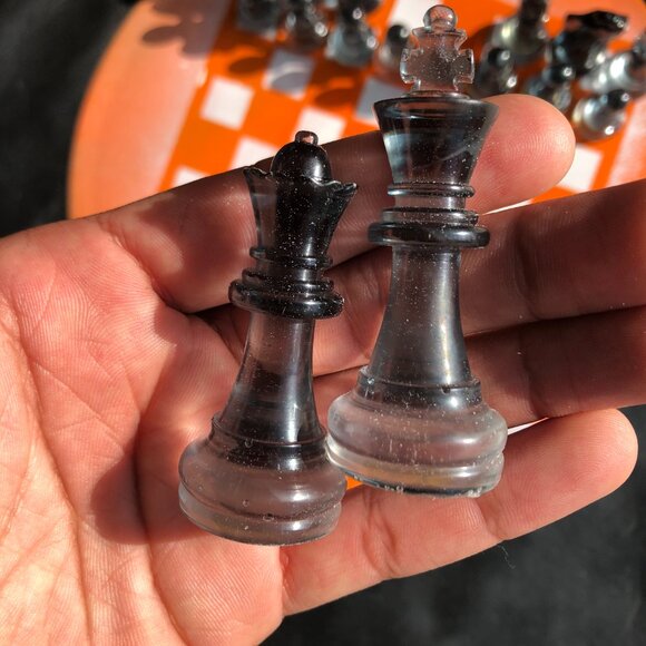 Vinyl Chess Set - Spotted Orange