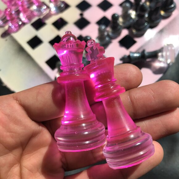 Vinyl Chess Set - Cream Pink