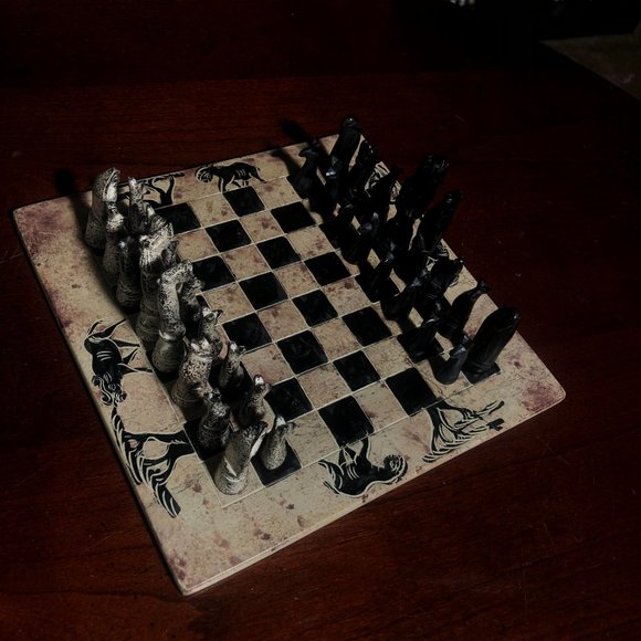 African Vintage Chess Set - Kenyan Old Chess Board