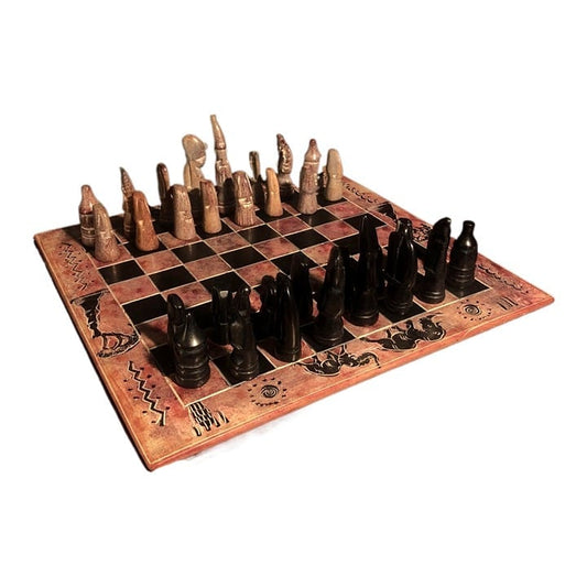 African Vintage Chess Set - Large Royal Chess Board