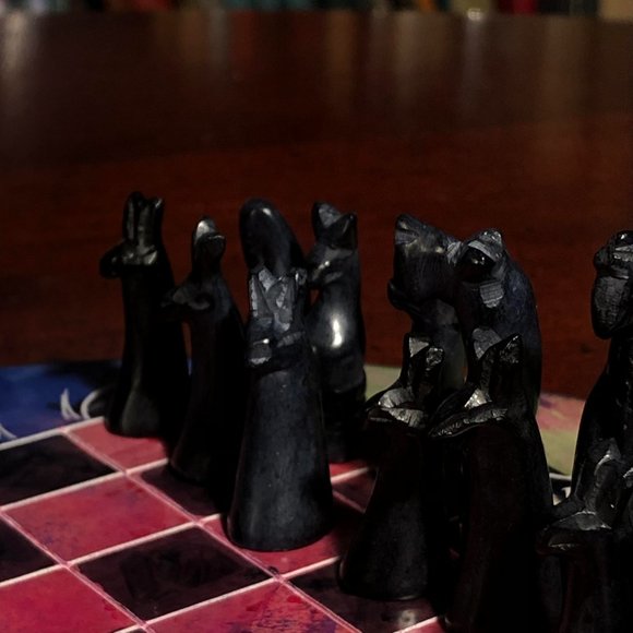 African Vintage Chess Set - Kenyan Chess Board