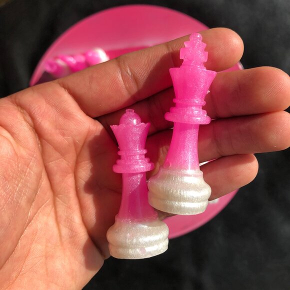 Vinyl Chess Set - Pink and White