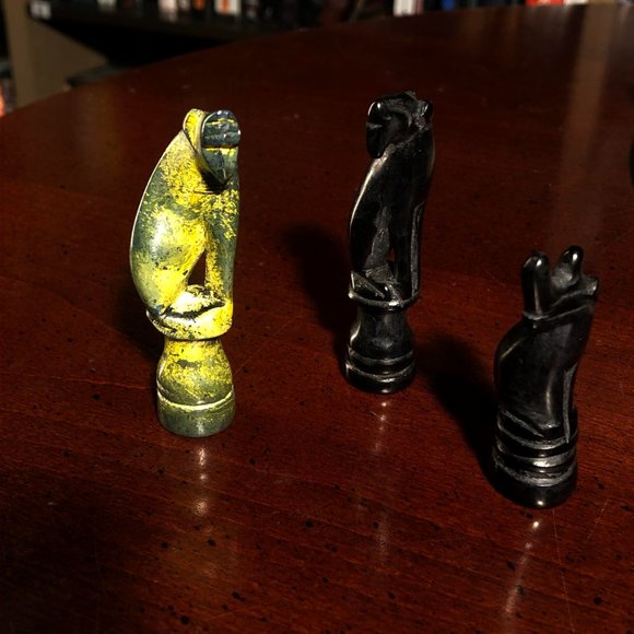 African Vintage Chess Set - Yellow Chess Board