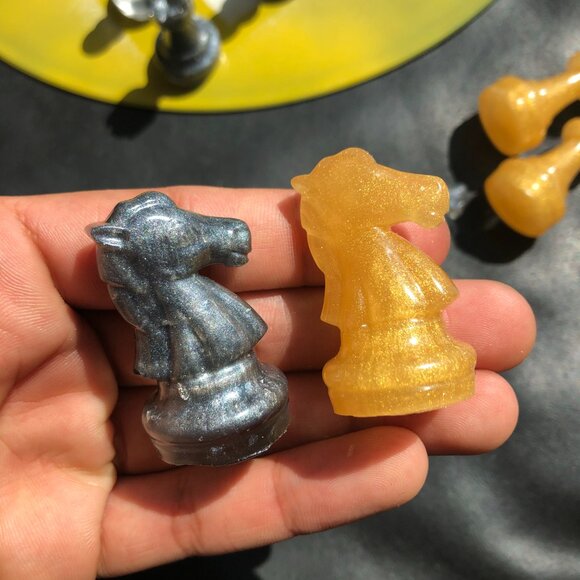 Vinyl Chess Set - Yellow and Black