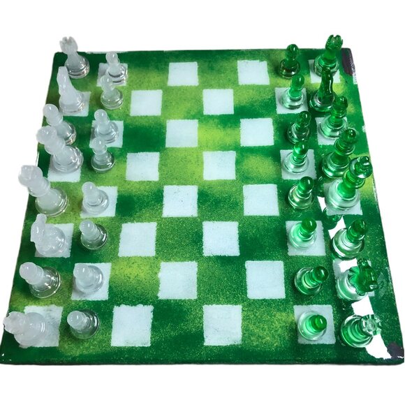 Resin Chess Set - Green Forest