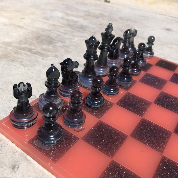 Handmade Resin Chess Set - Dipped Cherry Edition