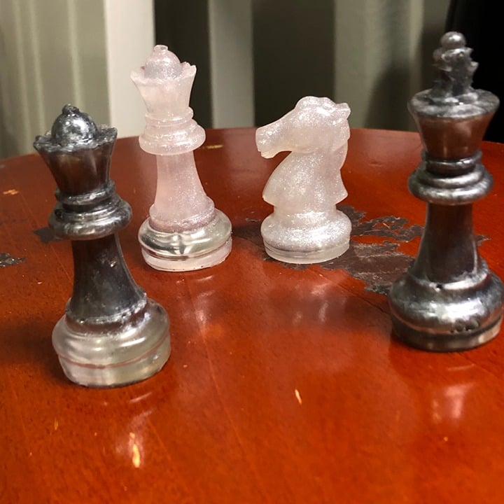 Handmade Resin Chess Set - Aqua Green