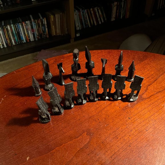 African Vintage Chess Set - Ancient Style Chess Board