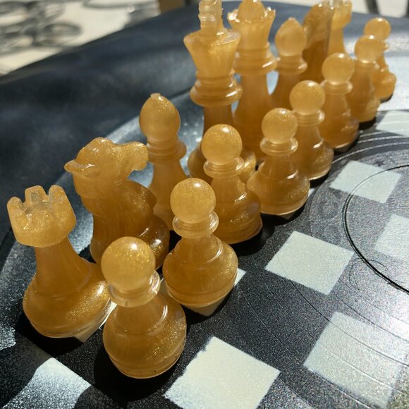 Vinyl Chess Set - Yellow and Black