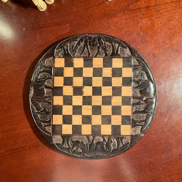 African Vintage Chess Set - Ancient Style Chess Board