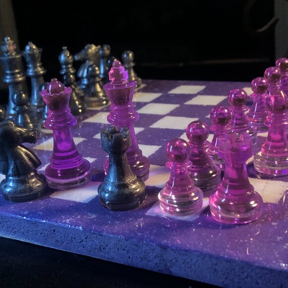 Resin Chess Set - Purple Space