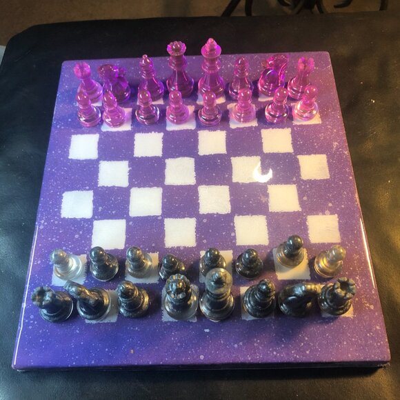 Resin Chess Set - Purple Space