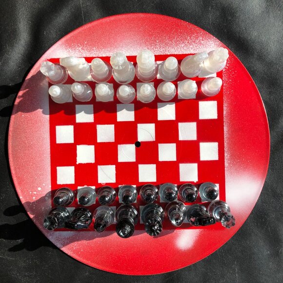 Vinyl Chess Set - Deluxe Red