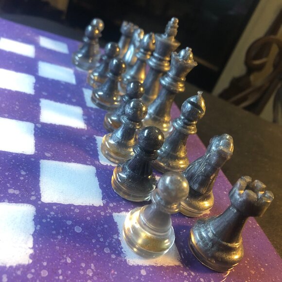 Resin Chess Set - Purple Space