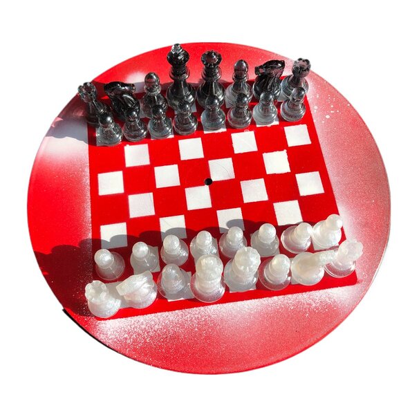 Vinyl Chess Set - Deluxe Red