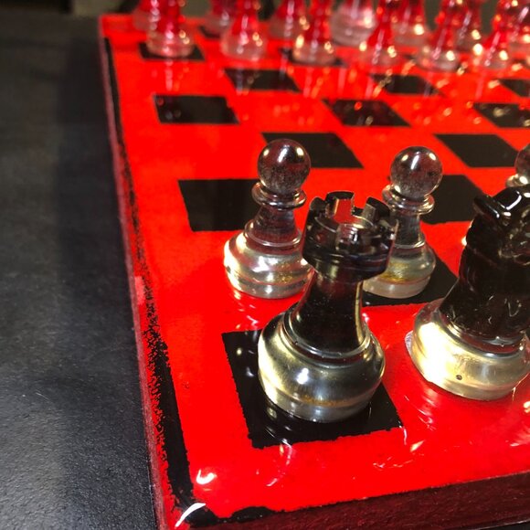 Resin Chess Set - Red Cherry