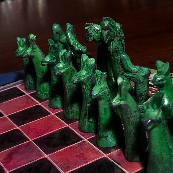 African Vintage Chess Set - Kenyan Chess Board