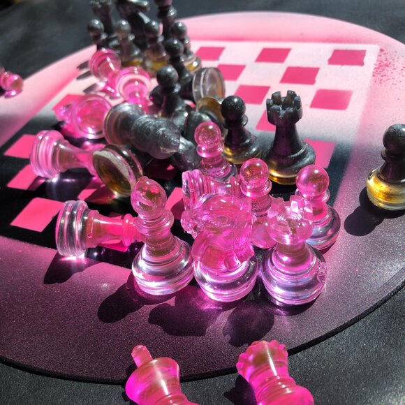 Vinyl Chess Set - Rebel Pink