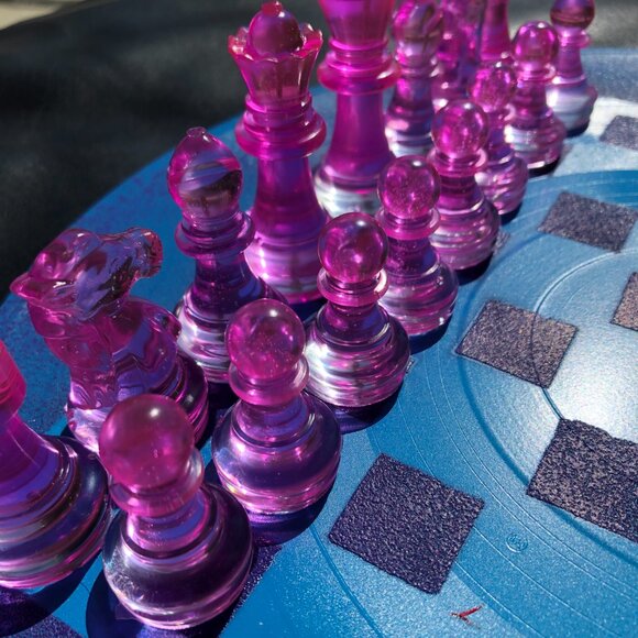 Vinyl Chess Set - Purple and Blue