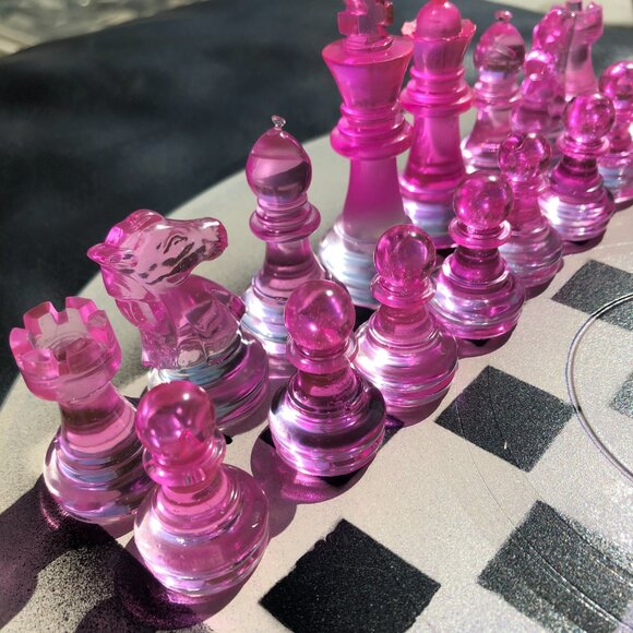 Vinyl Chess Set - Purple and White