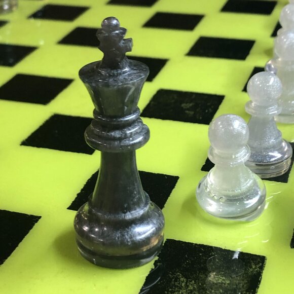 Resin Chess Set - Lime Green