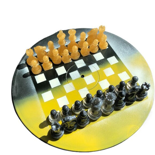 Vinyl Chess Set - Yellow and Black