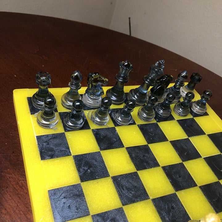 Handmade Resin Chess Set - Steeler Colors