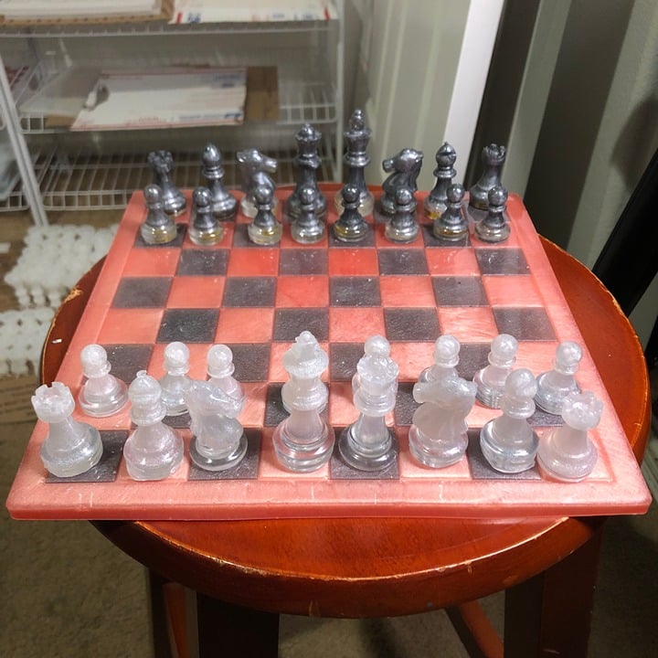 Handmade Resin Chess Set - Lava Style